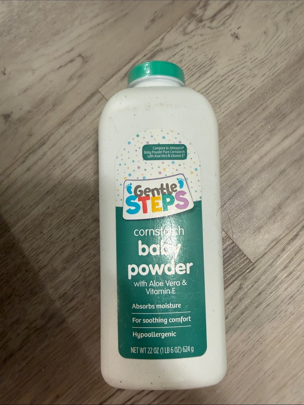 Cornstarch Baby Powder - White with Teal Accents